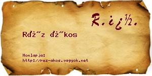 Réz Ákos névjegykártya